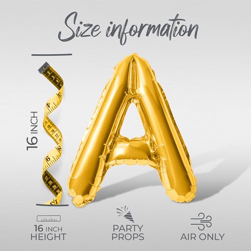 Letter Balloons - EID MUBARAK 16" Inch Alphabet Letters Foil Mylar Balloon Blessed Feast Festival Party Banner (Gold) - color: Gold