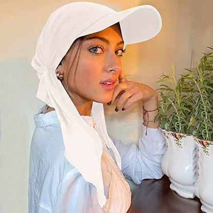 Hijab Scarf for Women Baseball Curved Brim Cap | Soft Breathable Cotton, Lightweight Feel, Adjustable Strap, Curved Brim, Summer Wear, Outdoor Activity, Casual Daily Use - color: 10#_white