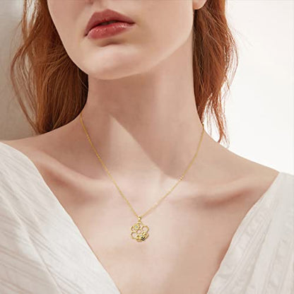 KECHO Gold Bee Necklace Gifts for Mom Women 14k Yellow Gold Honeycomb Honey Bee Pendant Necklaces Love Heart Jewelry Gifts for Women Her Wife - style: C Style-Bee Necklace