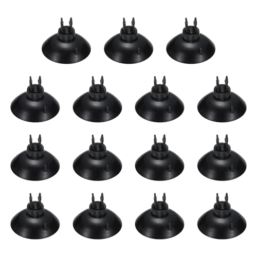 Aquarium Suction Cups, Fish Tank Suction Cups Clips Airline Tube Holders Clamps (Plastic, 15Pcs, Black) for 0.2" Fish Tank Airline Tubing Binding Moss Shrimp Nest, 5x30MM - color: Black, size: 5x30MM