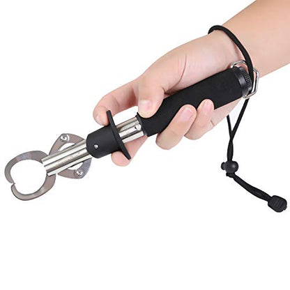 Fish Lip Gripper Fish Scales Professional Fish Holder Stainless Steel Fish Lip Grabber 40 Pound Fish Lip Grip Tool with Weight Scale