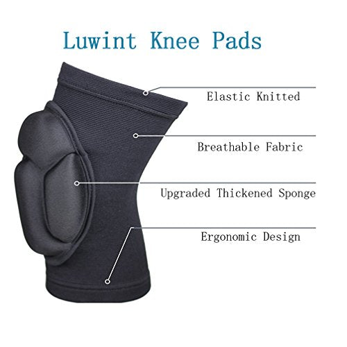 Luwint Volleyball Knee Pads, Sponge Padded Collision Avoidance Knee Sleeve for Youth Adult, Sports, Volleyball, Gardening, Gym, Yoga, Unisex