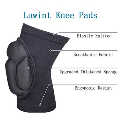 Luwint Volleyball Knee Pads, Sponge Padded Collision Avoidance Knee Sleeve for Youth Adult, Sports, Volleyball, Gardening, Gym, Yoga, Unisex