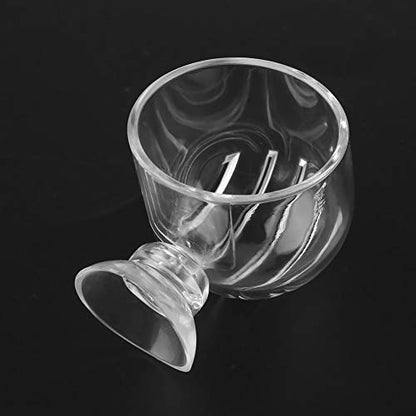 Aquarium Feeding Cup Transparent Fish Feeding Cup with Sucker for Freshwater and Saltwater Fish