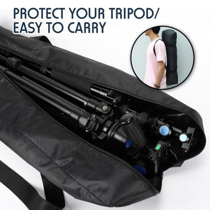 3 Pcs Tripod Carrying Case Bag Water Resistant Durable Lightweight Multifunctional Tripod Carrying Case with Heavy Duty Suit for Tent, Fishing Pole, Lights, Speakers, Cameras(Black,28 Inch)