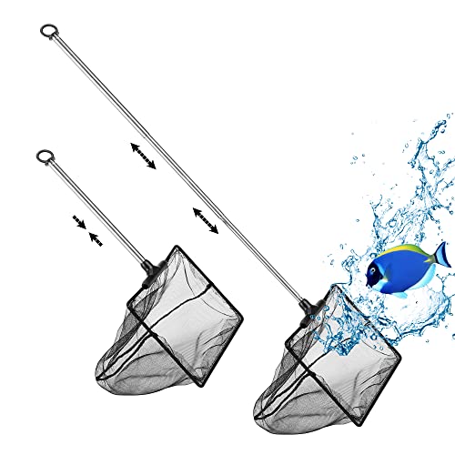 Aquarium Telescopic Fish Net with Extendable Handle Soft Mesh - size: 6 inch