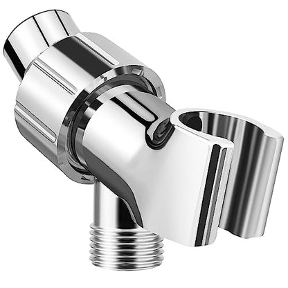 MAAYAYA Brass Ball Shower Holder, 360° Adjustable ABS Bracket, Chrome | MAYYAYA Holder: Solid Brass Swivel Ball; 360° Adjustable ABS Bracket; Universal 1/2" Connector; Fits Standard Shower Hoses - color: Chrome
