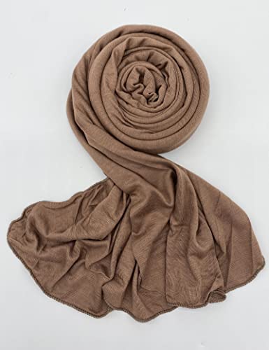 Txmout Premium Jersey Hijabs for Women - Cotton Muslim Scarfs - color: Khaki
