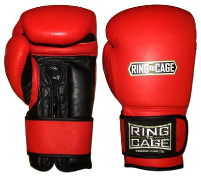 Leather Deluxe MiM-Foam Sparring Gloves - Single Strap - 14oz to 50oz - size: 22oz
