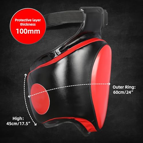Kickboxing Thigh Pads - Muay Thai Thigh Pads High Density Foam Leg Guards with PU Leather - Adjustable Training Gear for Martial Arts Coach Trainer and Adult Sparring Body Protector