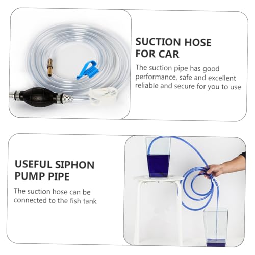 FOMIYES Manual Suction Hose Set for Car and Aquarium, Siphon Pump Tube with Oil Guide, Water and Fuel Transfer Hose for Automotive and Fish Tank Use