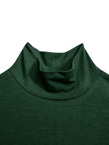 WSPLYSPJY Women High Neck Abaya Muslim Dress Solid Color Prayer Robe - color: Deep Green, size: Medium