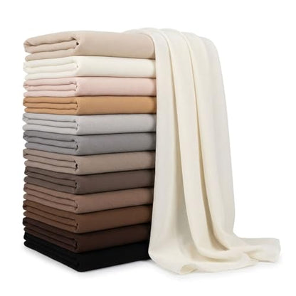 Febfim 4 PCS Muslim Women Soft Premium Solid Chiffon Hijab Scarves Shawl Long Scarf Wrap Scarves with Gift Box - color: 2025 5f
