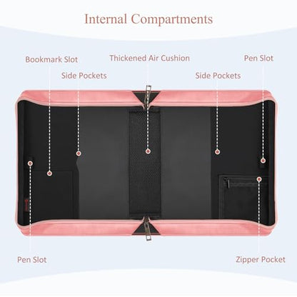 FINPAC Large Classic Bible Cover Vegan Leather Carrying Book Case Church Bag Bible Protective with Handle, Gift for Women, Mother, Friends, Pink - color: Pink