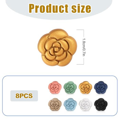 Camellia Style 8pcs Pinless Multipurpose Magnetic Hijab Pins - Colorful Scarf Pins for Women's Hijabs & Clothes