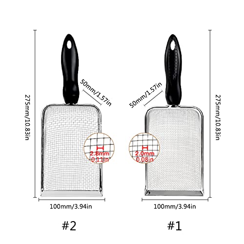 Reptile Scoops Terrarium Bedding Substrate Sand Sifter Stainless Steel Fine Mesh Small Pet Cage Cleaner Shovel