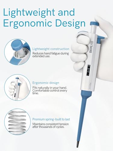 20-200ul Single Channel Pipette, High Accurate Manual Adjustable Variable Volume Micropipette, 1μl Increment, Pipettes for Laboratory, Scientific and Industrial Research - size: 20-200μL