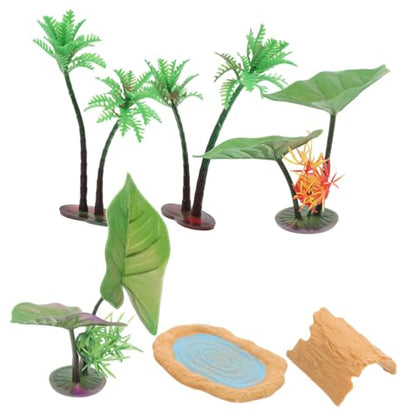 YARNOW 1Set Miniature Accessories with Artificial Trees and Floating Lily Pads for Fairy Garden and Micro Landscape Decor Fake Plants for Office Living and Aquarium Display