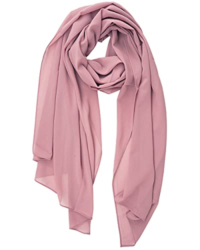 YOUR SMILE for Women Lightweight Breathable Solid Color Soft Chiffon Long Fashion Scarves Sun-proof Shawls Wrap - color: Taro