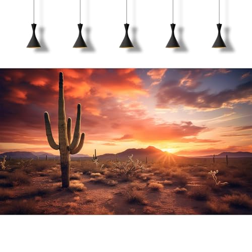 Sunset Desert Reptile Tank Background Majestic Saguaro Cacti Against Sunset Cloudy Sky Aquarium Background Barren Thorns Desert Jungle Natural Landscape Reptile Tank Terrarium Backgrounds 24x16in - size: 24(W)x16(H)inches/ 60(W)*40cm(H)