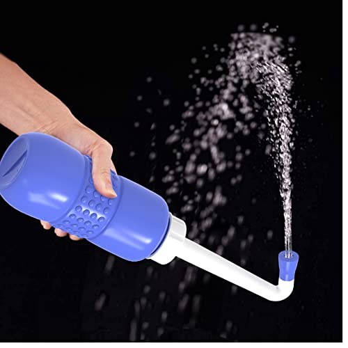 페리 보틀 450ml 산후 회 클렌징 병, 여성 케어 산후 회 클렌징 425.2g(15온스) 휴대용 비데 여행용 비데 방수 보관 가방 포함 (핑크+블루) - size: 2 pcs x 450 ml