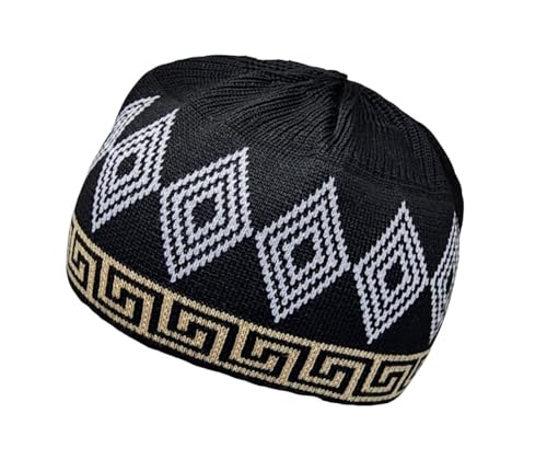 Set 2 PCS Muslim Beanies Kufi Hat for Men AMN-225B Skull Cap Islam Taqiyah Takke Eid Ramadan Gift - color: Color C