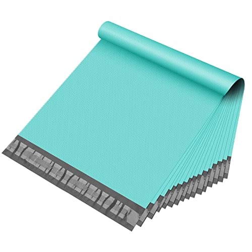 Fuxury Poly Mailers 10x13" 100 Pcs,Durable Shipping Bags Embossed Dots Teal | Strong Adhesive Packaging Mailers Poly Bag,Waterproof Self Seal Mailing Envelopes for Small Business,Boutique &Online Sellers - size: 10x13" 100pcs
