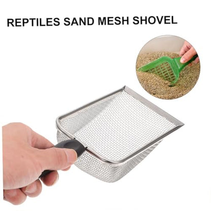 TOYANDONA 2pcs Portable Stainless Steel Reptile Shovels for Easy Substrate Cleanup Durable Household Scoopers for Tortoise Lizard and Scorpion Care