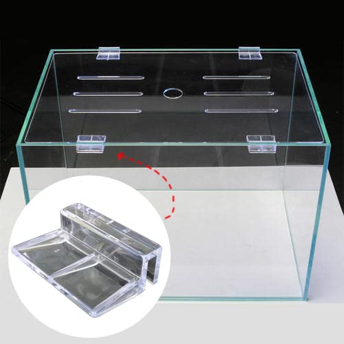 JianLing 8pcs Aquarium Glass Cover Clip Clear Acrylic Support Holder for Aquarium Fish Tank (5mm)