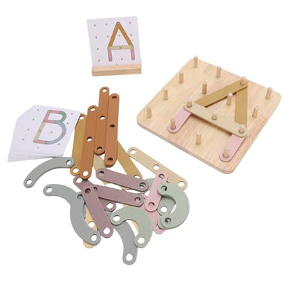 Wooden Letter Number Construction Puzzle Activity Set, Made from Safe Materials, Ideal for Teaching Aid, for Family Bonding, Wooden Letter and Number Construction Activity