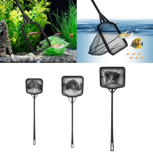 Functional Aquariums Square Fishing Net with Long Handle for Catching Fish Clean Shrimp Tanks Aquariums Tool Aquariums Fish Net Long Handle Aquariums Fish Net Fine Mesh Aquariums Skimming - size: Medium