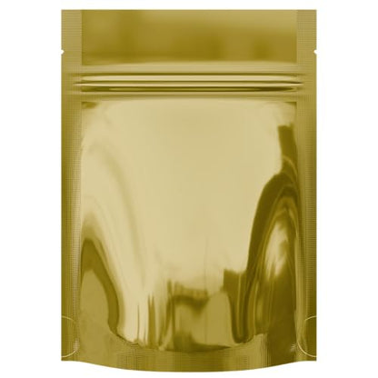 Mylar Style Barrier Bags – Zipper w/Heat Seal – 100 Bags (Gloss Gold/Clear, 1/8 Ounce - 3.62?x5?x1.5?) - color: Gloss Gold / Clear, size: 3.62x5x1.5 Inch (Pack of 100)