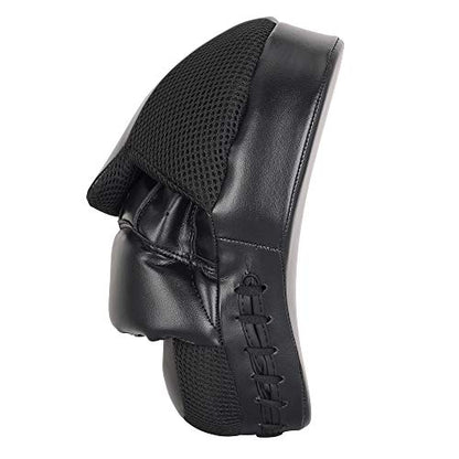 Curved Punching Mitts for Focused Hand Target Bag to Punch & Kickboxing, MMA Muay Thai Home Gym Training Pads for Men and Women - color: Classic Black