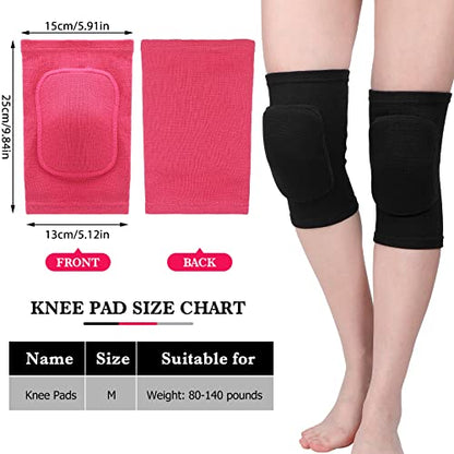 Eurzom 3 Pairs Dance Knee Pads Women Protective Non-Slip Knee Pads for Yoga Cheerleading Pole Floor Dance Volleyball - color: black, gray, rose