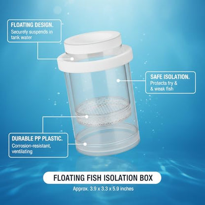 Floating Fish Isolation Box, PP Plastic in-Tank Separator for Fish Isolation (1 PC)