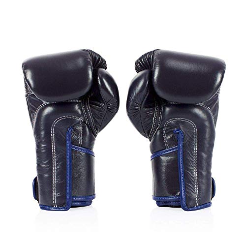 Fairtex BGV6 Angular Boxing Gloves, Locked Thumb Muay Thai MMA Kickboxing | Premium synthetic body with triple-layer foam padding. Joint protection and firm wrist support safeguard hands on heavy bags - color: Blue, size: 12oz