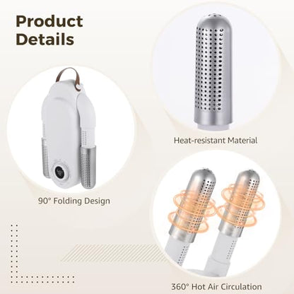 Boxing Glove Dryer with Intelligent Timer, Portable Boot Shoe Dryer with 360° Hot Air, Foldable Design for Gloves, Shoes, Socks