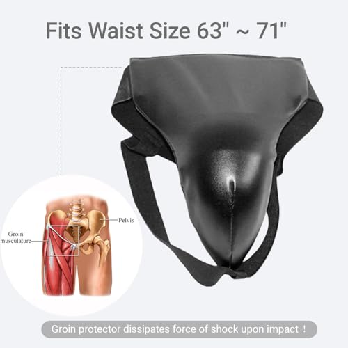 Men Boxing Groin Protector - Kickboxing Abdominal Support Gear Cup for Martial Arts, MMA Training Sports Fitness