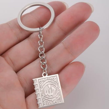 Keychain with Allah Square-shaped Keychain Islam Surah Koran Muslim Amulet Allah Keyrings Religious Keychain Jewelry - color: Allah-k-s