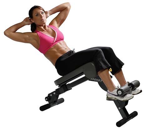 Dual Adjustable Decline Ab & Back Workout Bench w/ 11 Positions and Fast, Space-Saving Folding Design.