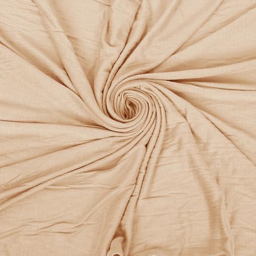 Hijab Scarf for Women Soft Cotton Muslim Jersey Hijab Head Wrap Scarves Fashion Long Scarf Shawls - color: Apricot