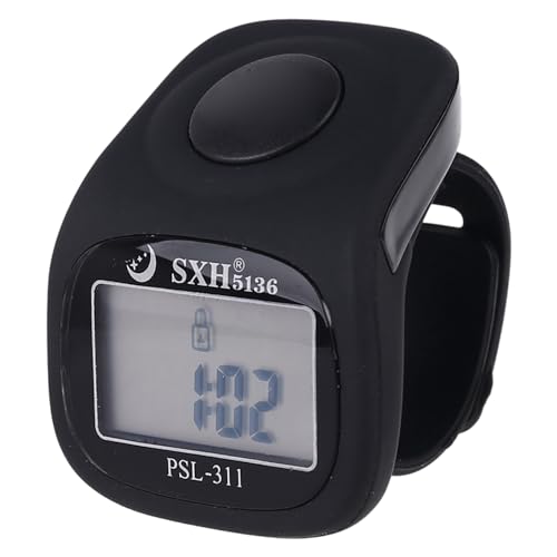 Finger Counter Islamic Tasbih Bead 6 Digital LED Electronic Handheld Counter With Remind For Time Manual, Black