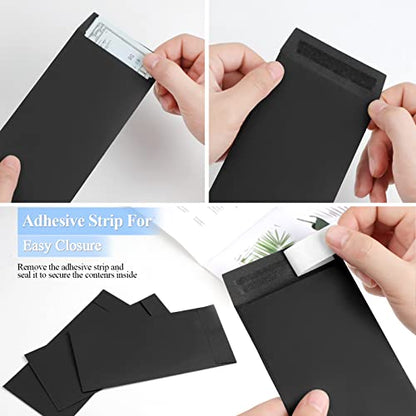 BONUS++ Envelope Set - 120 Envelopes for Cash, Checks, & Tickets; 80GSM, 3.2x6.6 inch Black Envelopes - Perfect for Cash Challenge Savers - size: 3.2x6.6in (Pack of 1)