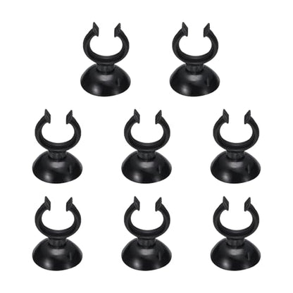 Aquarium Suction Cups, Fish Tank Suction Cups Clips Airline Tube Holders Clamps (Plastic, 8Pcs, Black) for 0.8" Fish Tank Airline Tubing Binding Moss Shrimp Nest, 20x30MM - color: Black, size: 20x30MM