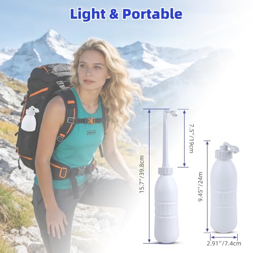 Hibbent Portable Bidet for Travel, Handheld Travel Bidet for Personal Hygiene Care, Personal Cleansing Use, Extended Nozzle, 21.8oz(620ml) , White - color: White, style: 620ml