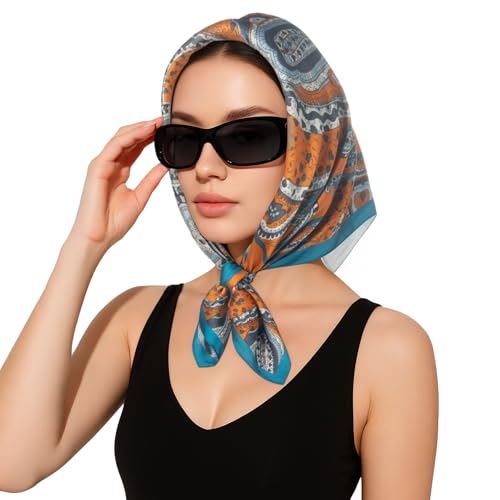 RIIQIICHY Women Head Hair Scarf Like Satin Silk Scarf Sleeping Hair Wrapping Night 27.5" - color: C007