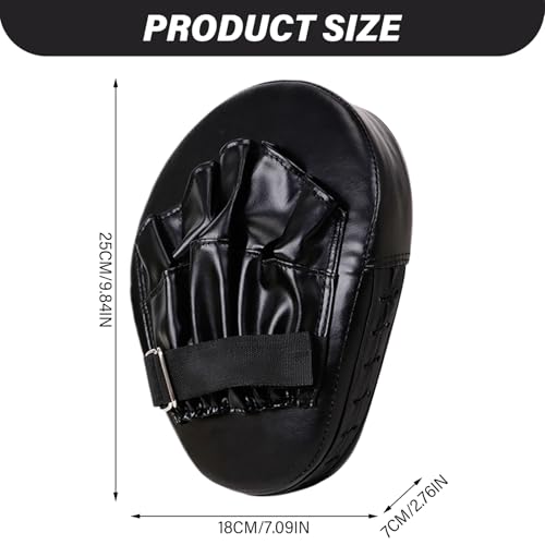 Boxing Pads Mitts, Leather Curved Focus Boxing Gloves, Shock-Resistant Thickened Punching Mitts, Taekwondo Equipment for Fighting or Striking Practice, Pads.