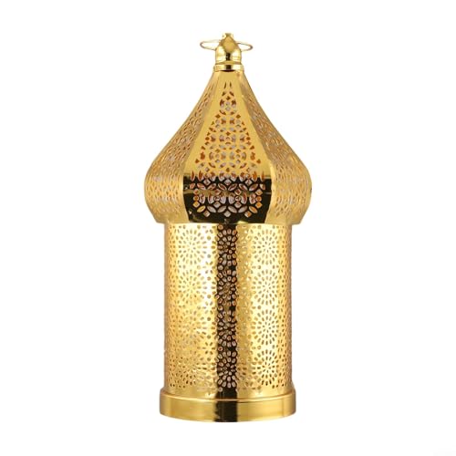 Moroccan Style Hollow Iron Lantern For Ramadan Festival Decoration With Ornamental Light Feature For Home Use (S)