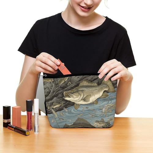 Fishing Makeup Bag for Women, Toiletry Bag Portable PU, Cosmetic Bag Travel Essentials Toiletries Accessories