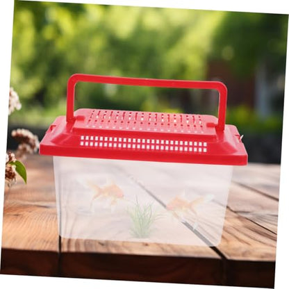 Mipcase Portable Fish Tank Breathable Lid Handheld Turtle Box for Transporting Pets Includes Leakproof Design for Safe Aquatic and Reptile Habitats